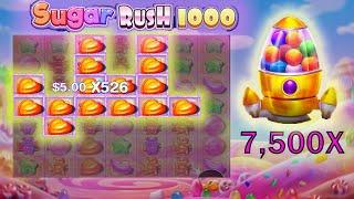 MY BIGGEST WIN EVER ON SUGAR RUSH 1000!!! 7,500X!!!!