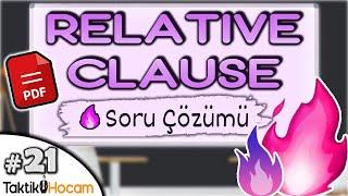 YDS 21 | Relative Clause Soru Çözümü ( Adjective Clause ) YDS YDT YÖKDİL