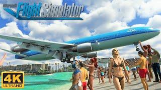 (4K) MSFS 2023 MAXIMUM GRAPHICS  Full Flight to St Maarten KLM MD-11  Smooth Landing