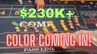 live craps at Palazzo. massive color coming in for $230k+ by my table mate #craps #winner