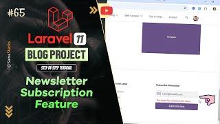 #65. Implement Newsletter Subscription Feature | Laravel 11 Blog Project