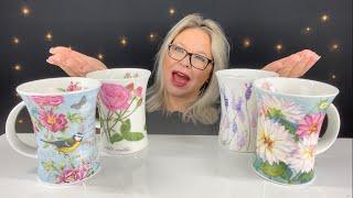 ASMR MUGS, PINK PURPLE WHITE ROSES, PEONIES, BIRDS, BUTTERFLIES,  WHISPERS FOR RELAXATION & SLEEP