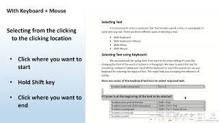 Select text without dragging Mouse. Text selecting shortcuts.