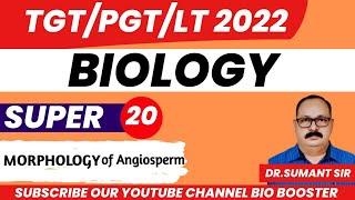 TGT| PGT|LT 2022|SUPER 20 QUES.|BIO BOOSTER Dr.SUMANT SINGH SIR|MORPHOLOGY OF ANGIOSPERM| #pgt #tgt