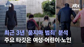 최근 3년 '묻지마 범죄' 분석…주요 타깃은 여성·어린이·노인 / JTBC 뉴스룸