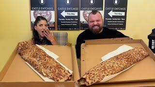 FINALLY MET MY MATCH?! | THE WORLD'S BIGGEST OATCAKE CHALLENGE ft. Eddie Hall | Leahshutkever