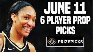 WNBA PRIZEPICKS TODAY | 6 BEST PROP PICKS | TUESDAY | 6/11/2024 | BEST PROPS | NBA BETTING |