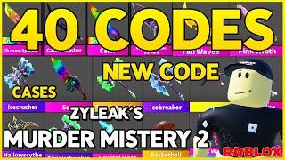 NEW CODE40 WORKING CODES for ️MURDER MISTERY 2️ZYLEAKS️[ CASES!] ️ Roblox 2024