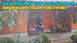 AFRAID OF FLOODS BUT MAKES YOU FEEL FREE.  HEAVY RAIN IN MANGPEP VILLAGE | INDONESIAN RURAL LIFE