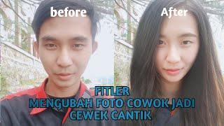 CARA EDIT FOTO COWOK JADI CEWEK CANTIK #FILTERJAHAT #FACEAPP