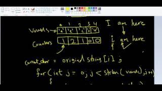 char arrays - 7 Examples 4  pb7 freq of each letter in string