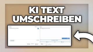 KI Text umschreiben lassen (kostenlos) - Künstliche Intelligenz Tutorial