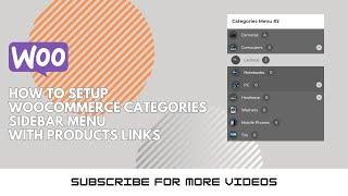 How to setup WooCommerce Categories Sidebar Menu with Products links