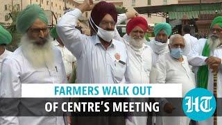 Watch: Farmers walk out of Centre’s meeting over absence of minister