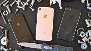 iPhone 7 Scratch Test! Knife vs Jet Black, Matte Black & Rose Gold