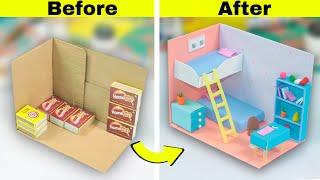 DIY Miniature Dollhouse from waste boxes || How to make Dollhouse with boxes at home