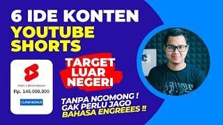 6 Ide Konten Youtube Shorts Target Luar Negeri Tanpa Ngomong & Suara Mudah Banyak Peminat