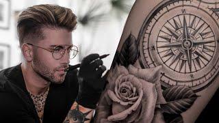 COMPASS TATTOO TIME LAPSE