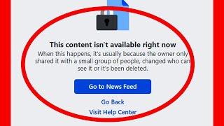 Facebook This content isn't available right now | Go to News Feed