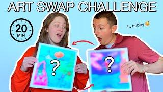 20 min Drawing Swap Challenge! ft. my husband