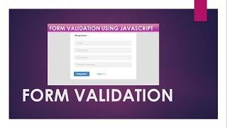 Javascript Form Validation. Registration form validation in javascript