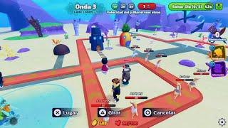 Yo jugando SpongeBob Tower Defenser en roblox [consegui derrotar a burbuja]