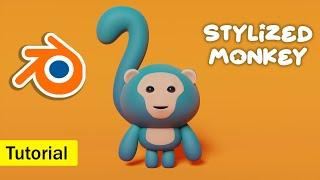 How to make Stylized Cute Cartoon Monkey in Blender 3.5 | cartoon character modeling