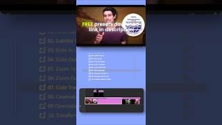 How to use FREE presets for premiere pro #freefonts #preset #premierepro