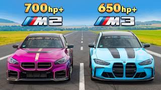 715hp BMW M2 v Manhart M3 Touring: DRAG RACE