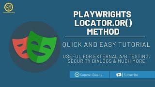 Playwright Tutorial - NEW Locator.or() Method