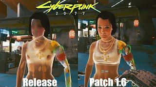 Cyberpunk 2077 1.0 Vs Patch 1.6 - Physics and Details Comparison Ultra Max Settings 4-K Resolution
