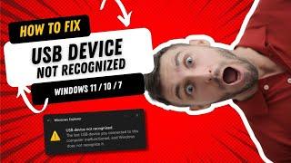2024 USB Device not recognized Windows 10 / 8 / 7 Fixed | How to fix Unrecognized USB Flash Drive