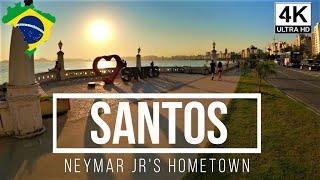  SANTOS | BRAZIL | 4K | Neymar Jr's Hometown | A walk along the beachfront garden