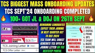 TCS BIGGEST SEPT MASS ONBOARDING COMPLETED | NEXT JOINING UPDATES REMAINING RESULTS, OFFER & JOINING