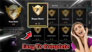 How To Complete Easily | Weapon Master Tittle | In Bgmi Weapon Master Achievement Complete In Pubg