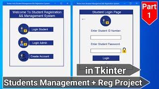 Creating a Welcome Screen Of Students  Management + Registration Project | Tkinter Project | Part 1