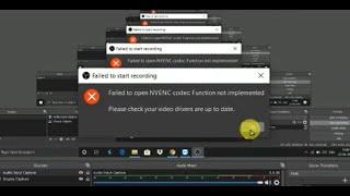 error fix Failed to start recording | SOLUTION! Error Failed to open NVENC codec in OBS Studio