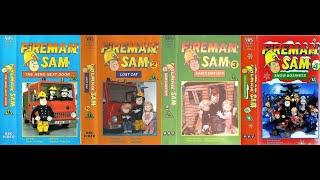 Fireman Sam – The Hero Next Door, Lost Cat, Sam's Day Off and Snow Business (1988-89 UK VHS)