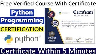 Python Programming Free Certification | Free Certificate | Free Courses With Certificate