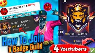 How To Join @MA-GHOSTYT  Youtubers  Guild || Garena Free Fire Max