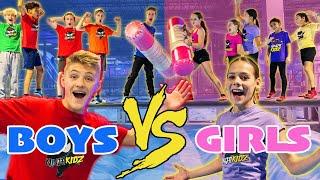 GIRLS vs BOYS Ninja Kidz Action Park Challenge!