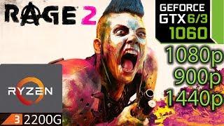 Rage 2 - GTX 1060 6gb / 3gb - 1080p - 900p - 1440p - R3 2200G - Gameplay Benchmark PC