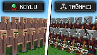 Minecraft ama 100 Oyunculu Köylü ve Yağmacı SİMÜLASYONU Hikayesi...