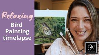 Painting a bird in Jo Sonja Matte Flow Acrylics - timelapse