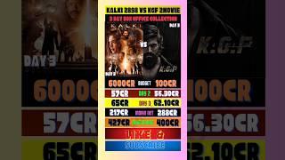 kalki 2898 vs kgf 2 movie 3 day box office collection #shorts #ytshorts #kalki2898