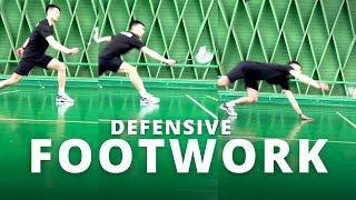 3 types of DEFENSIVE FOOTWORK including the backhand dive | Basic Feather & Morten Frost