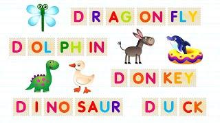 Bini ABC Phonics Academy - Letter D - DINOSAUR, DOLPHIN, DONKEY, DUCK, DRAGONFLY | Bini Bambini Game