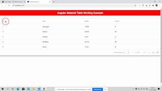 Angular Material Table with sorting pagination working example