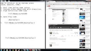 How to Autoplay in HD YouTube Video on blog, website or html