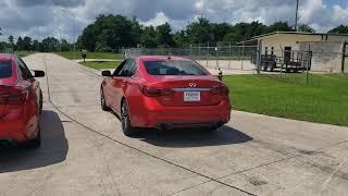 MBRP 3" cat back exhaust vs factory Q50 Red Sport exhaust.